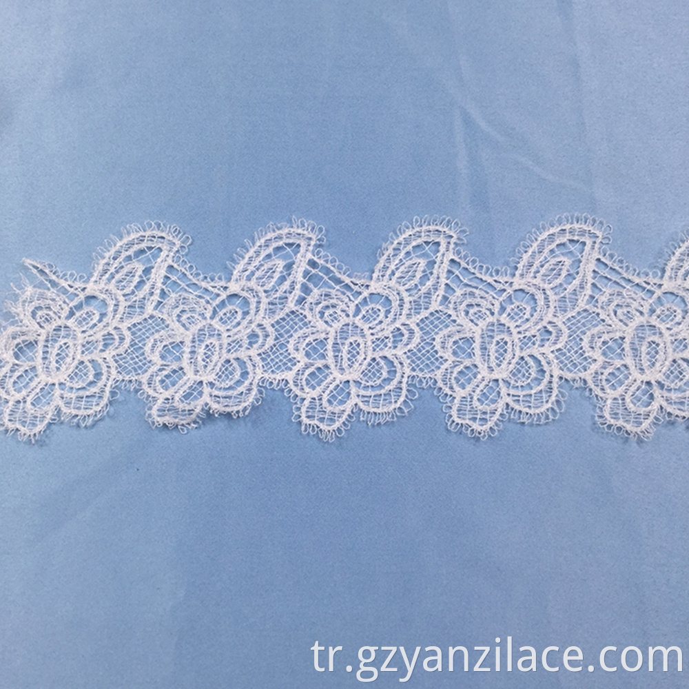 White Embroidery Tulle Lace Trim